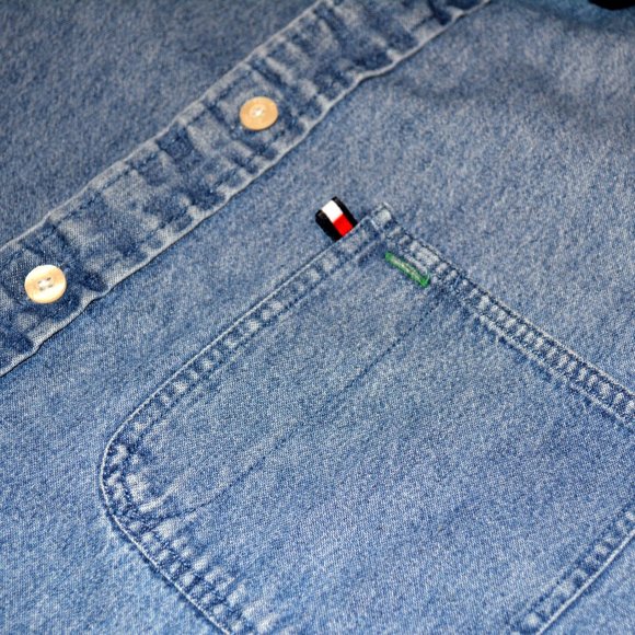 90's Vintage Tommy Hilfiger Denim Button Down - Picture 2 of 2